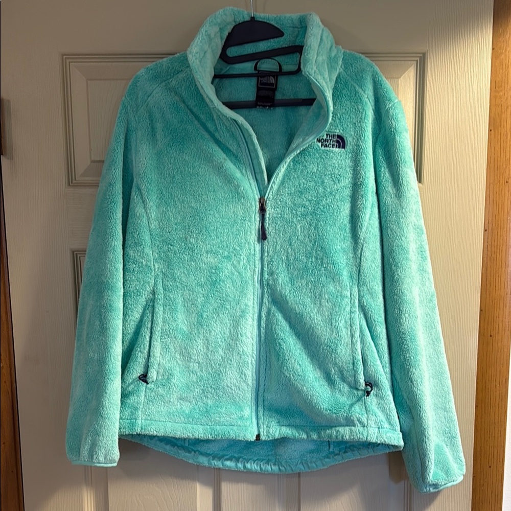 The North Face Plush Zip-Up Fleece Jacket - Aqua Blue